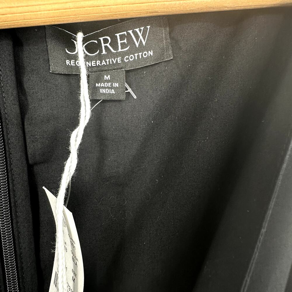 NWT J. Crew Plunge Smocked-Waist Dress Sz M Cotton Poplin Summer A Line Midi - Picture 6 of 9